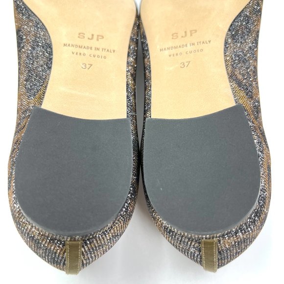 SJP Sarah Jessica Parker Womens Size 37 7 Leopard Shimmer Ballet Flats Shoes - Picture 14 of 15